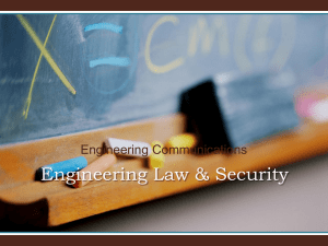 Engineering Law &amp; Security Engineering Communications