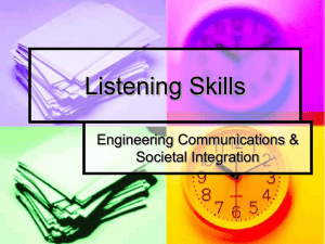Listening Skills Engineering Communications &amp; Societal Integration