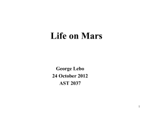 Life on Mars George Lebo 24 October 2012 AST 2037