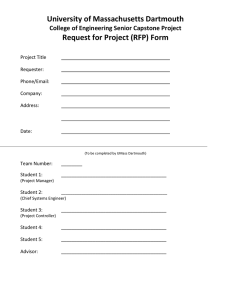 University of Massachusetts Dartmouth Request for Project (RFP) Form