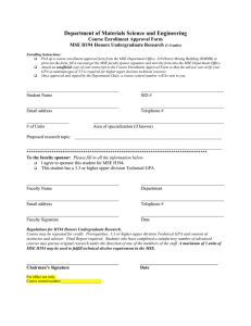 Department of Materials Science and Engineering Course Enrollment Approval Form