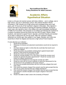 Academic Affairs Non-traditional No More: Policy Solutions for Adult Learners