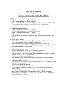 Guidelines to Evaluate a Quantitative Research Study