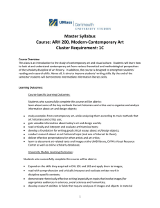 Master Syllabus Course: ARH 200, Modern-Contemporary Art Cluster Requirement: 1C