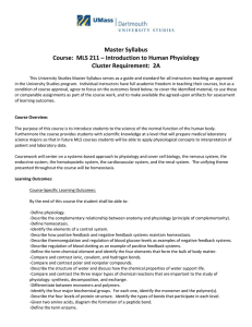 Master Syllabus Course:  MLS 211 – Introduction to Human Physiology