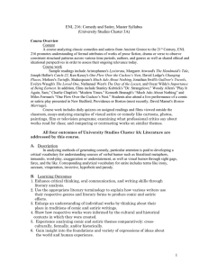 ENL 216: Comedy and Satire, Master Syllabus (University Studies Cluster 3A)