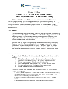 Master Syllabus Course: ENL 372 Writing About Popular Culture