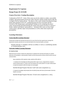 Requirement 5A Capstone Design Project II: ECE458 Course Overview: Catalog Description