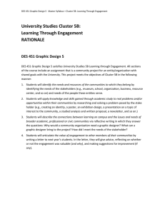University Studies Cluster 5B: Learning Through Engagement RATIONALE DES 451 Graphic Design 5