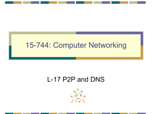 15-744: Computer Networking L-17 P2P and DNS
