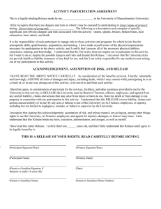 ACTIVITY PARTICIPATION AGREEMENT