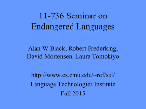 11-736 Seminar on Endangered Languages