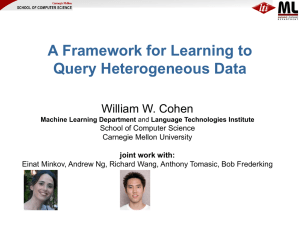 A Framework for Learning to Query Heterogeneous Data William W. Cohen
