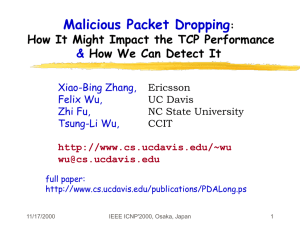 Malicious Packet Dropping How It Might Impact the TCP Performance &amp;