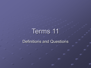 Terms 11 Definitions and Questions