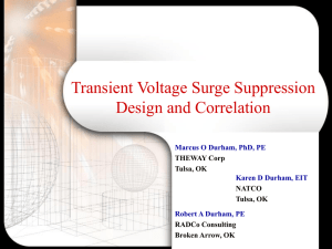 Transient Voltage Surge Suppression Design and Correlation Marcus O Durham, PhD, PE