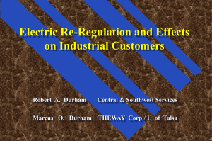 Electric Re-Regulation and Effects on Industrial Customers