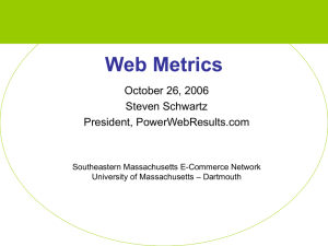 Web Metrics October 26, 2006 Steven Schwartz President, PowerWebResults.com