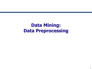 Data Mining: Data Preprocessing 1