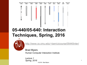 05-440/05-640: Interaction Techniques, Spring, 2016  Brad Myers