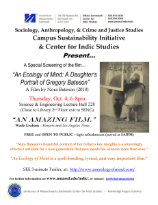 Center for Indic Studies “An Ecology of Mind: A Daughter’s  Present…