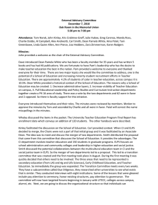 External Advisory Committee December 7, 2010 Oak Room in the Memorial Union
