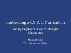 Embedding a CS &amp; E Curriculum Finding Engineers in your Colleagues Classrooms