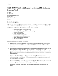 MKT 4093-CTA Syllabus &amp; Agency Work Course Description:
