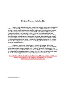 C. Kent Warner Scholarship