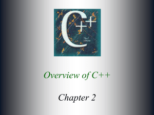 Overview of C++ Chapter 2