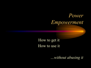 Power Empowerment How to get it How to use it