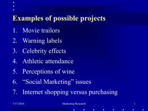 Examples of possible projects