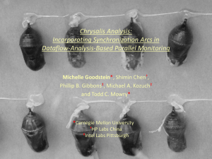 Chrysalis Analysis: Incorporating Synchronization Arcs in Dataflow-Analysis-Based Parallel Monitoring Michelle Goodstein