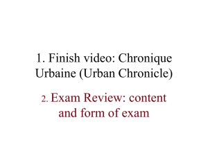 1. Finish video: Chronique Urbaine (Urban Chronicle) Exam Review: content