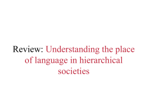 Review: Understanding the place of language in hierarchical societies