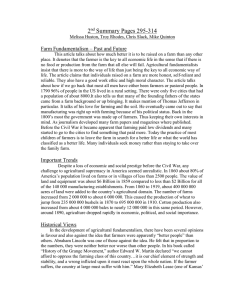 2 Summary Pages 295-314  Farm Fundamentalism – Past and Future