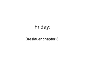 Friday: Breslauer chapter 3.