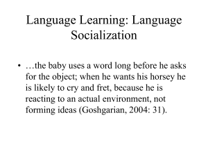 Language Learning: Language Socialization