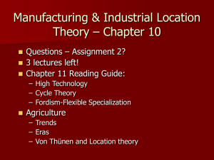 Manufacturing &amp; Industrial Location Theory – Chapter 10 Questions – Assignment 2?