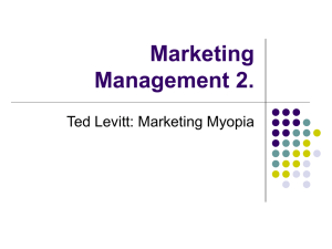 Marketing Management 2. Ted Levitt: Marketing Myopia