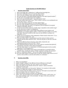 Sample Questions for Phil 4000 Midterm: I. Questions about PSIM: