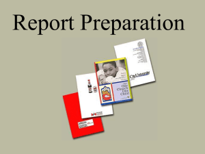 Report Preparation
