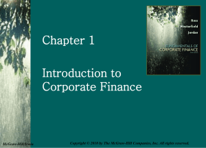 Chapter 1 Introduction to Corporate Finance