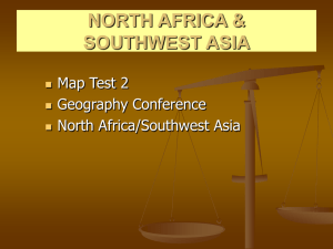 NORTH AFRICA &amp; SOUTHWEST ASIA Map Test 2 Geography Conference