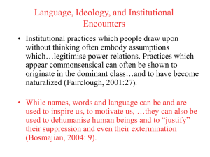 Language, Ideology, and Institutional Encounters