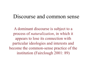 Discourse and common sense
