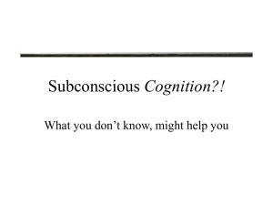 Cognition?! What you don’t know, might help you