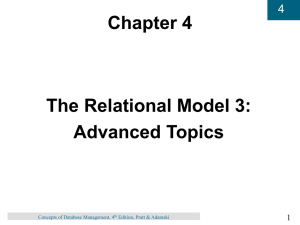 Chapter 4 The Relational Model 3: Advanced Topics 4