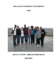 WILLIAM PATERSON UNIVERSITY  2010 KENYA STUDY ABROAD PROGRAM