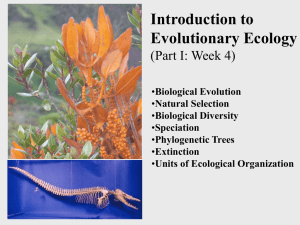 Introduction to Evolutionary Ecology (Part I: Week 4)